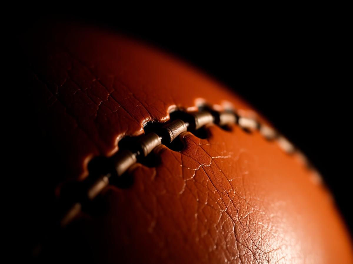 Leather stitching close up